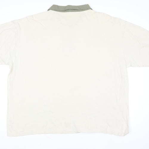 Cotton Traders Womens Beige 4XL Short Sleeve Lace Up Polo Top