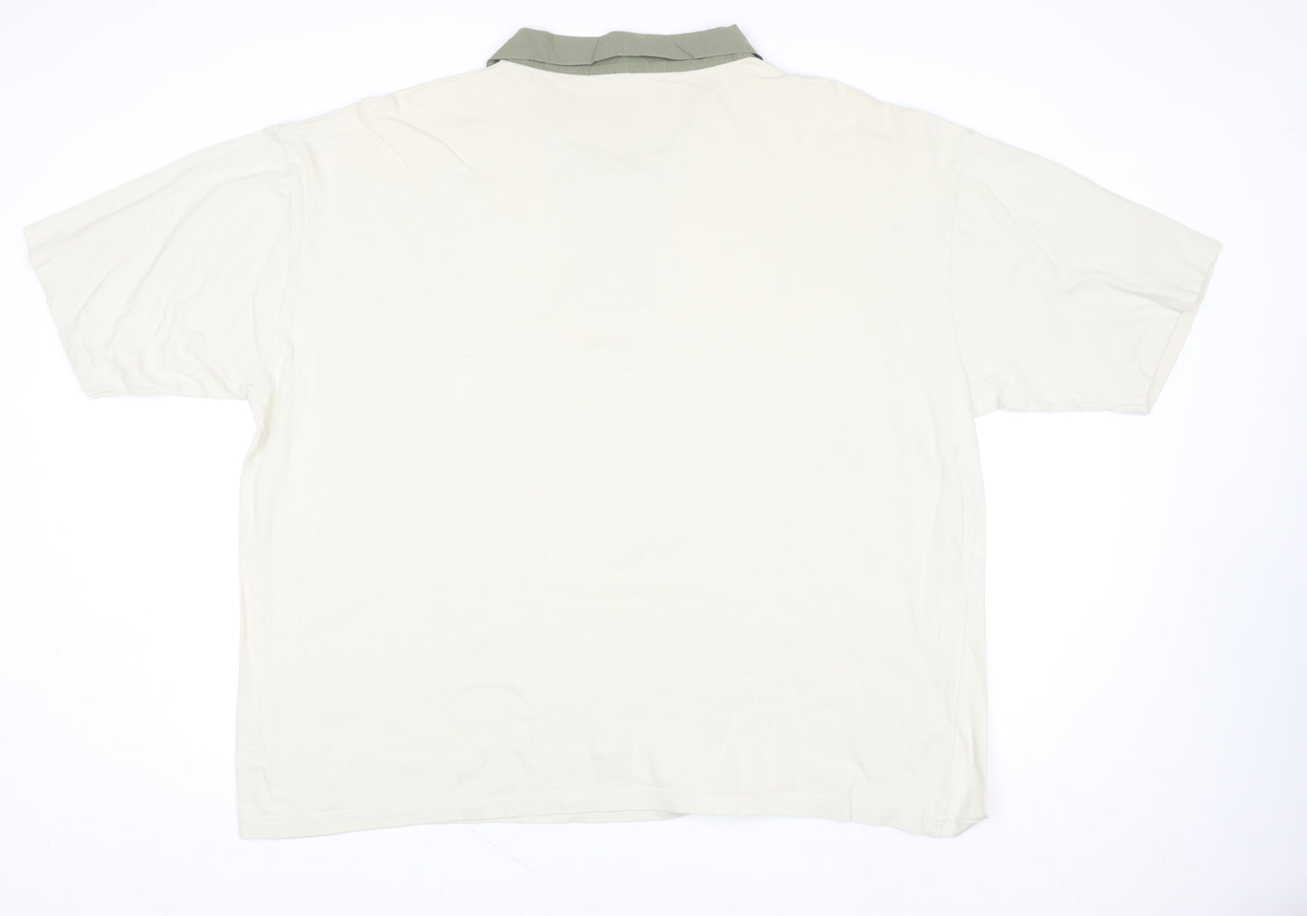 Cotton Traders Womens Beige 4XL Short Sleeve Lace Up Polo Top
