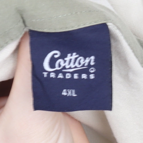 Cotton Traders Womens Beige 4XL Short Sleeve Lace Up Polo Top