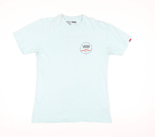 Vans Men's Blue Graphic Logo Classic Crew Neck T-Shirt Size M