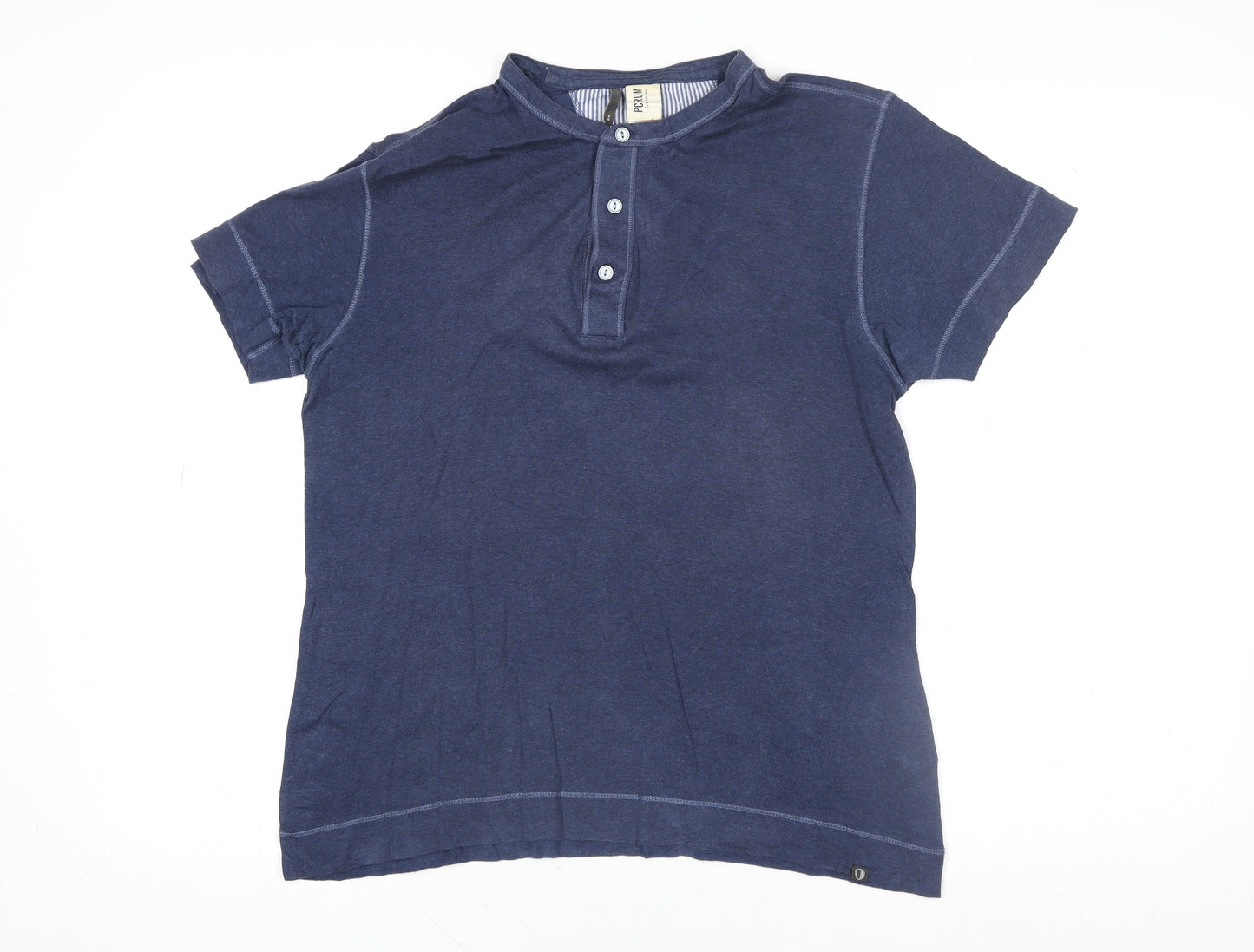 Ben Sherman Men’s Blue XS Cotton Short Sleeve Henley Polo Shirt