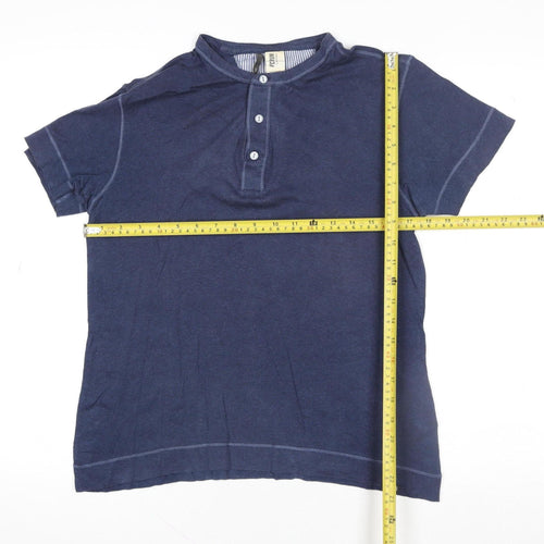 Ben Sherman Men’s Blue XS Cotton Short Sleeve Henley Polo Shirt