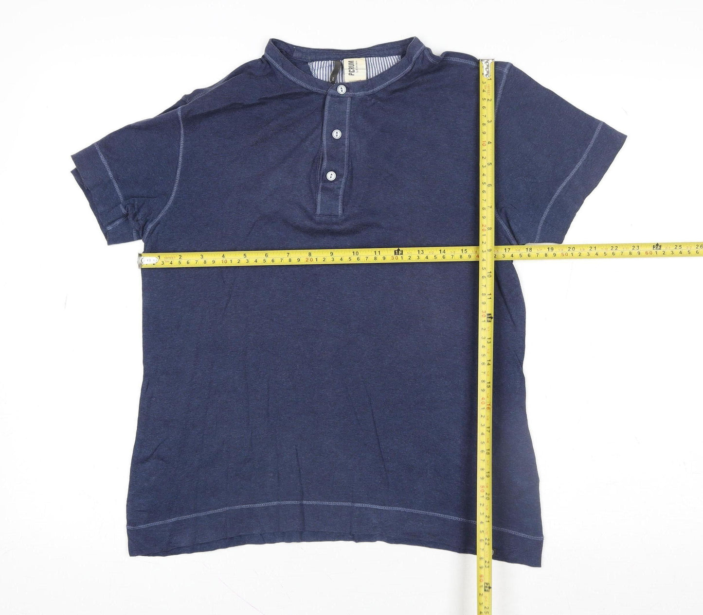 Ben Sherman Men’s Blue XS Cotton Short Sleeve Henley Polo Shirt