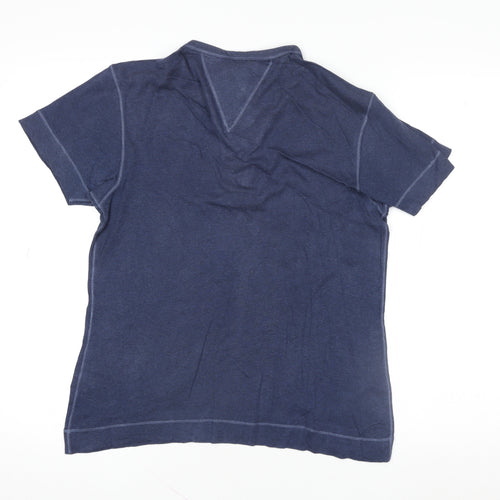 Ben Sherman Men’s Blue XS Cotton Short Sleeve Henley Polo Shirt