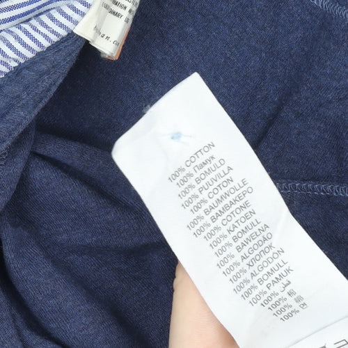 Ben Sherman Men’s Blue XS Cotton Short Sleeve Henley Polo Shirt