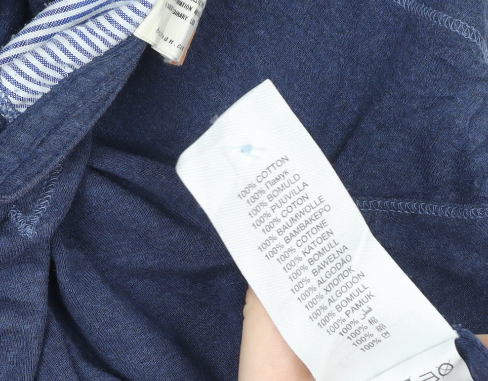 Ben Sherman Men’s Blue XS Cotton Short Sleeve Henley Polo Shirt