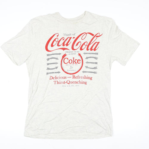TU Women’s Grey Coca-Cola Graphic T-Shirt Size M Short Sleeve Cotton