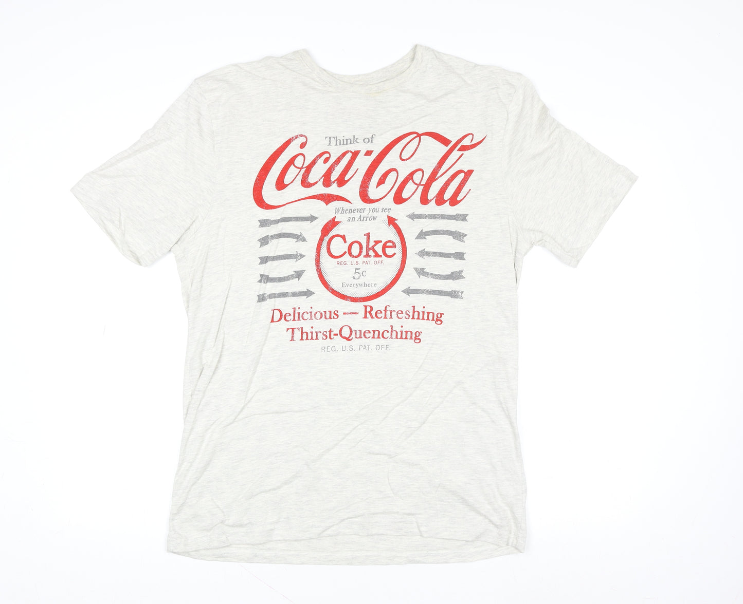 TU Women’s Grey Coca-Cola Graphic T-Shirt Size M Short Sleeve Cotton