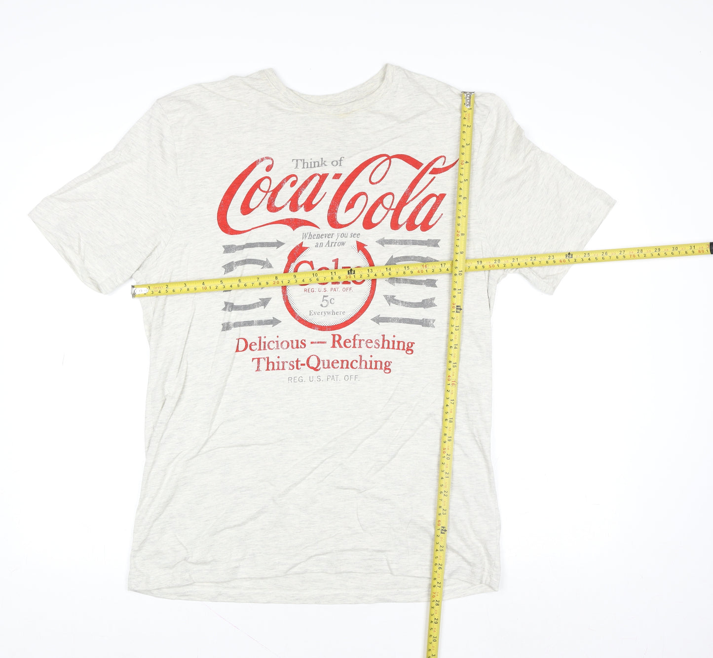 TU Women’s Grey Coca-Cola Graphic T-Shirt Size M Short Sleeve Cotton