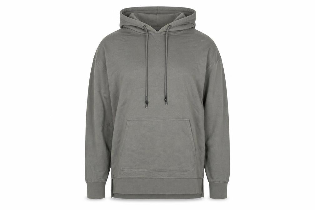 Front view of New Look Men Grey Pullover Hoodie Small Regular Fit