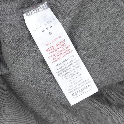 New Look Men Grey Pullover Hoodie Small Regular Fit