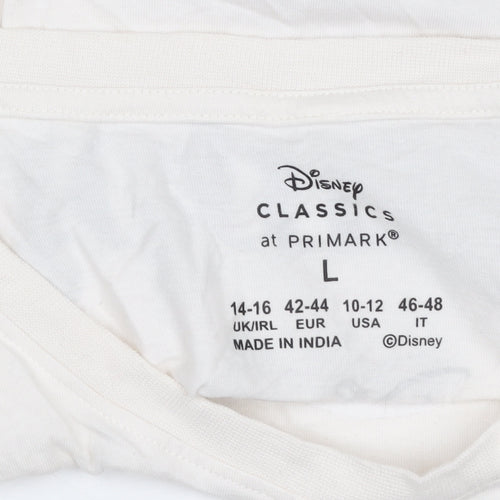 Primark Women Ivory Disney Bambi T-Shirt Nightshirt L Cotton