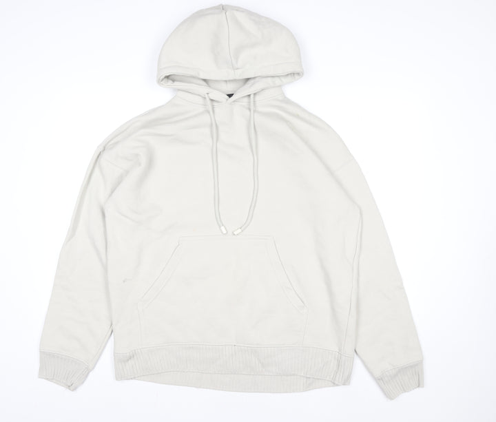 Zara Women Beige Pullover Hoodie Size S Cotton Blend Casual