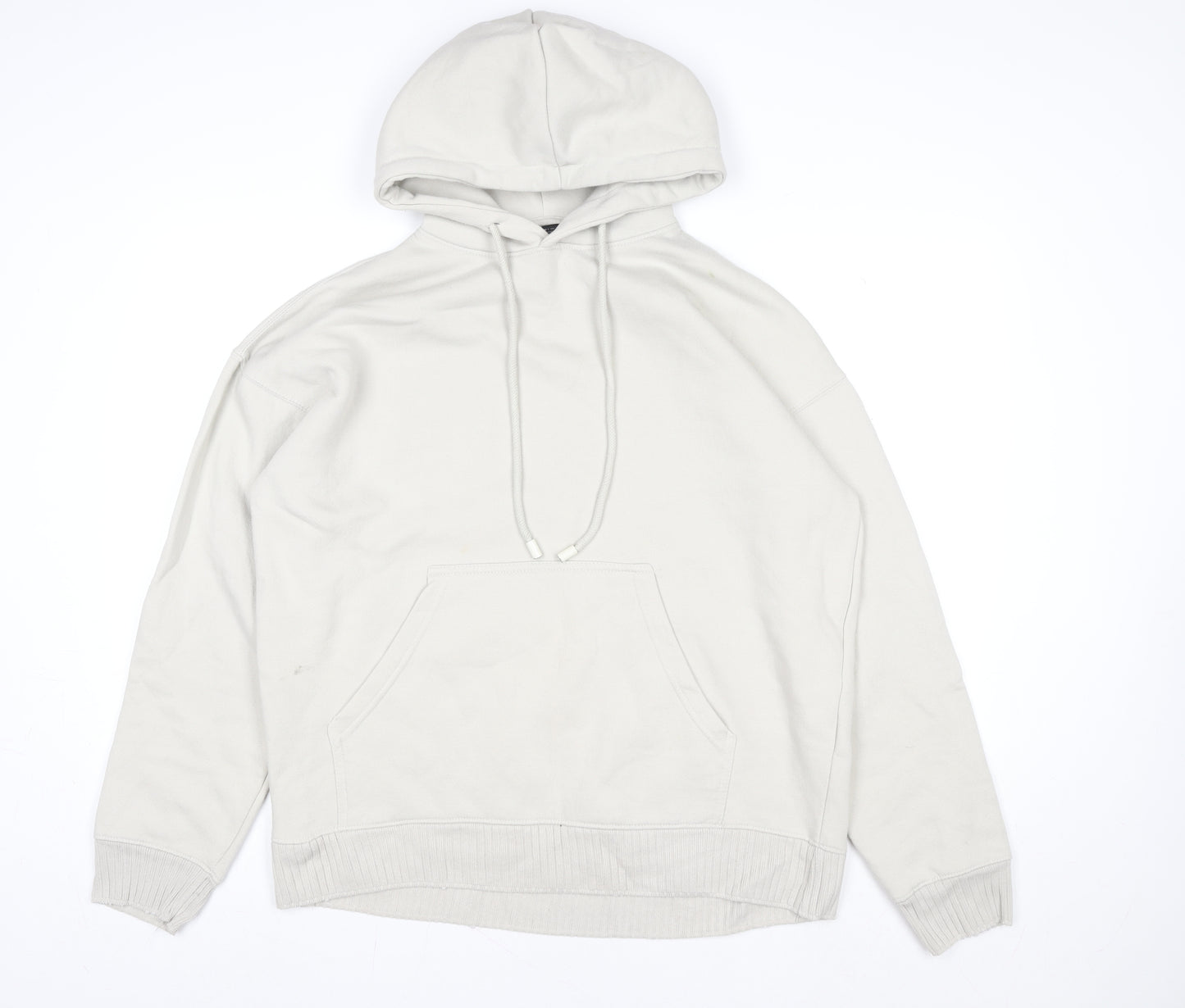 Zara Women Beige Pullover Hoodie Size S Cotton Blend Casual