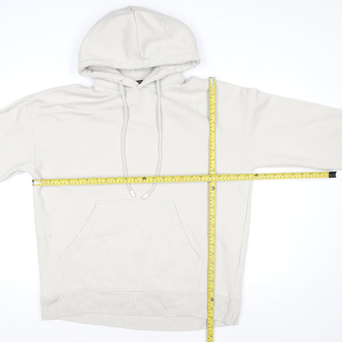 Zara Women Beige Pullover Hoodie Size S Cotton Blend Casual