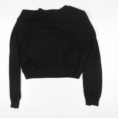 Zara Womens Black Long Sleeve Crew Neck Pullover Sweatshirt Size M