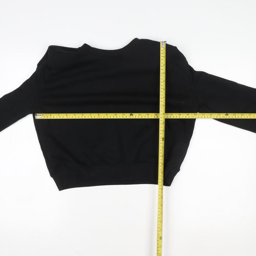 Zara Womens Black Long Sleeve Crew Neck Pullover Sweatshirt Size M