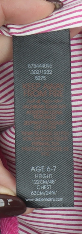 Pineapple Girls Black Quilted Jacket Age 6-7 Years Pink Trim Logo Design