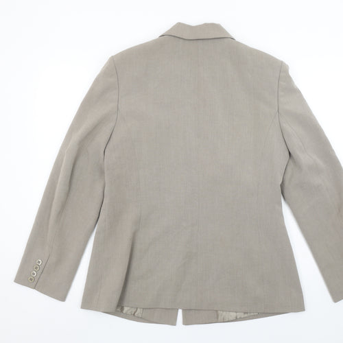 BHS Women Beige Size 14 Classic Two-Button Blazer Jacket