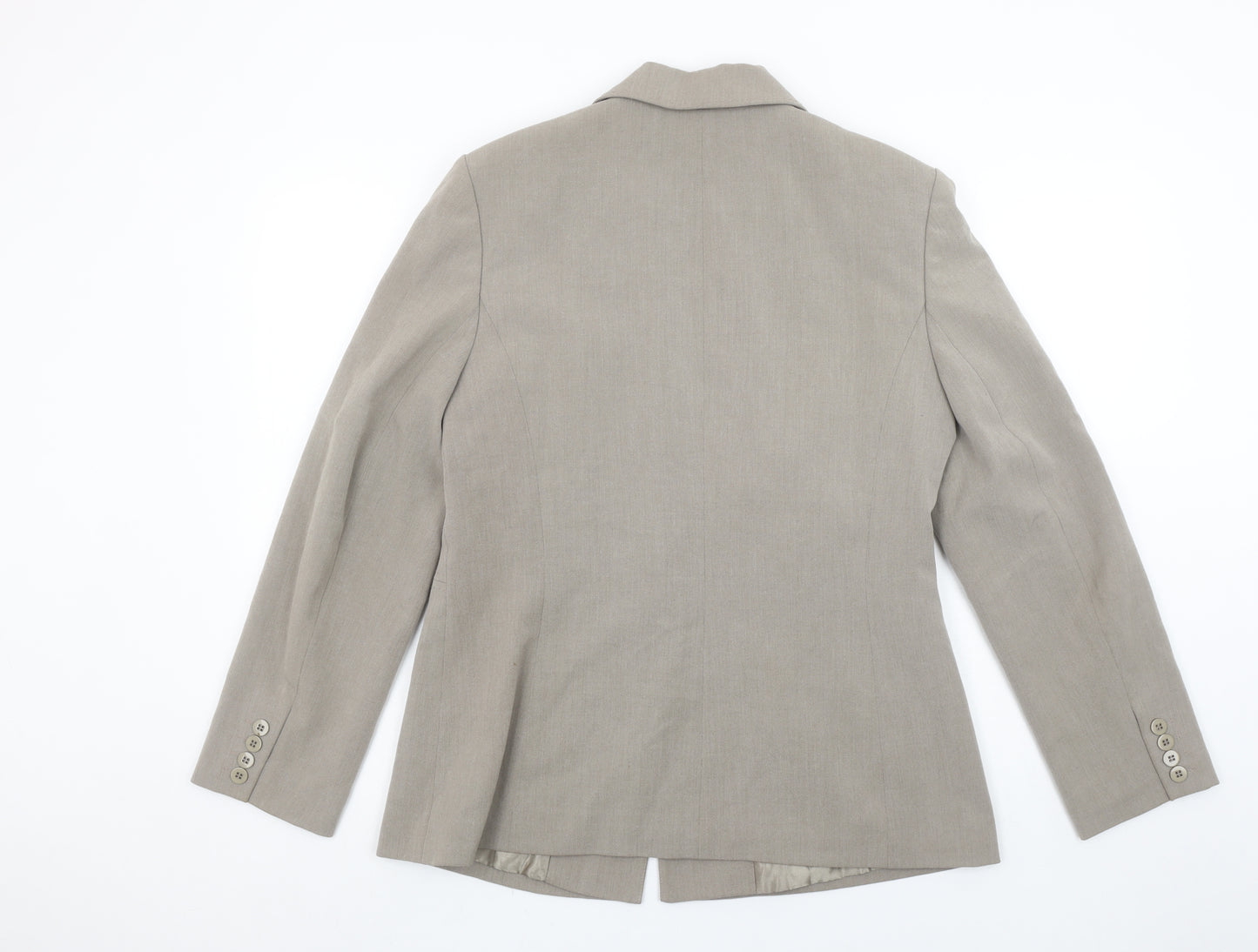 BHS Women Beige Size 14 Classic Two-Button Blazer Jacket