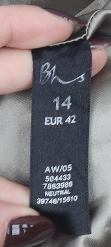 BHS Women Beige Size 14 Classic Two-Button Blazer Jacket