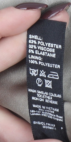 BHS Women Beige Size 14 Classic Two-Button Blazer Jacket