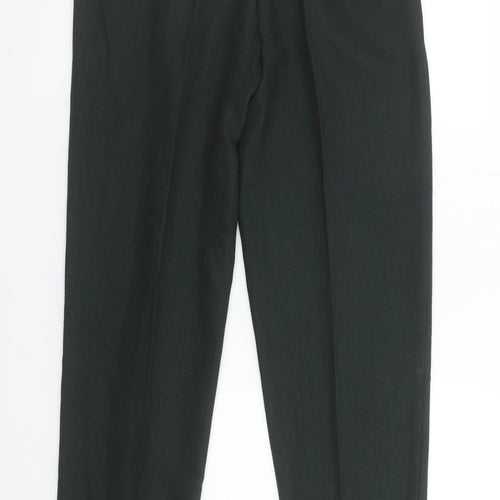 Laura Ashley Womens Black Pure Wool High Waist Pleated Tapered Trousers UK 10