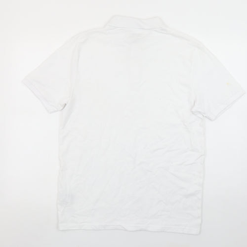 Moss Men's White Cotton Stretch Polo Shirt Size S