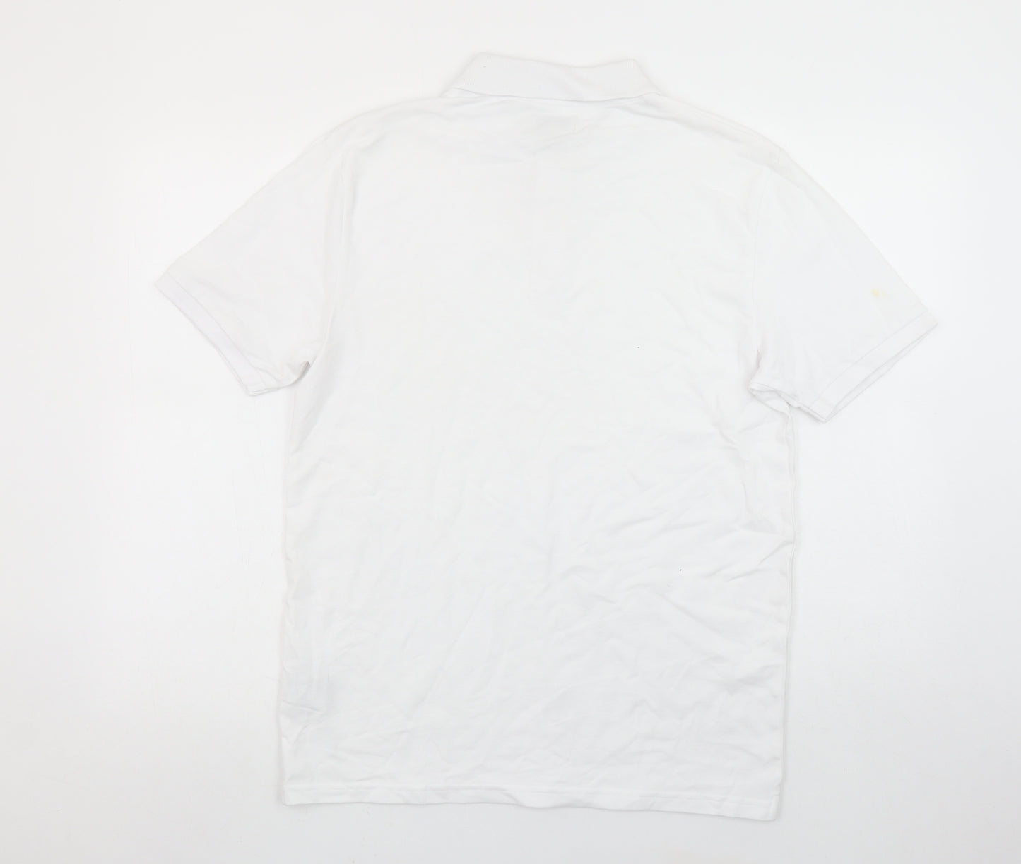 Moss Men's White Cotton Stretch Polo Shirt Size S