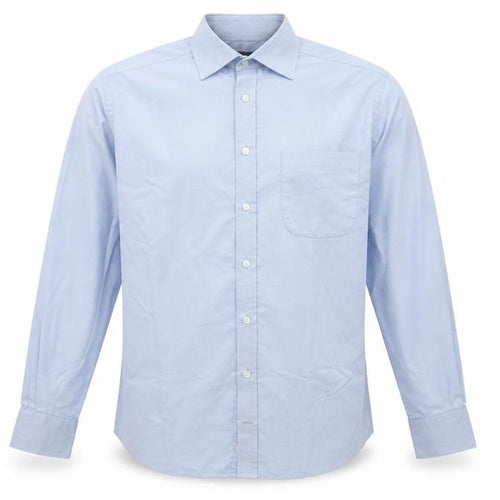 Marks and Spencer Men's Blue Long Sleeve Button-Up Shirt 15in Collar