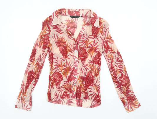 Bella Moda Womens Multicoloured Floral Chiffon Blouse Size 12