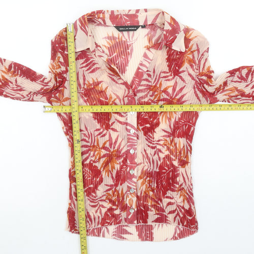 Bella Moda Womens Multicoloured Floral Chiffon Blouse Size 12