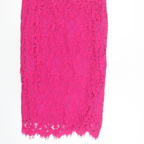 Gallery Women’s Pink Lace Pencil Skirt Size 12 Floral Formal