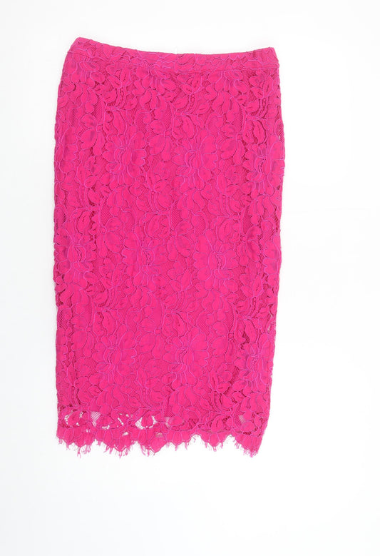 Gallery Women’s Pink Lace Pencil Skirt Size 12 Floral Formal