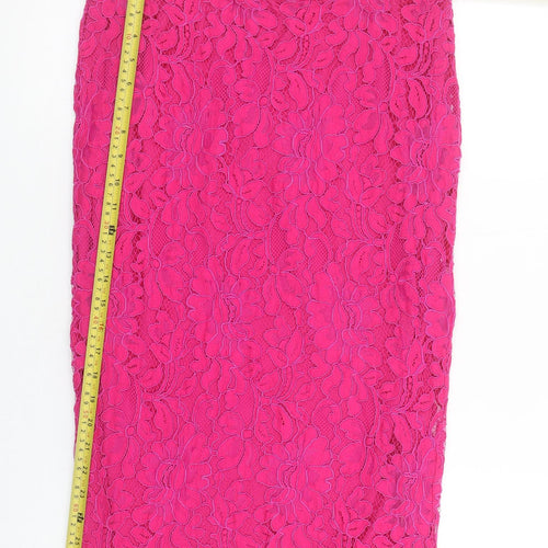Gallery Women’s Pink Lace Pencil Skirt Size 12 Floral Formal