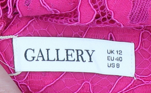 Gallery Women’s Pink Lace Pencil Skirt Size 12 Floral Formal