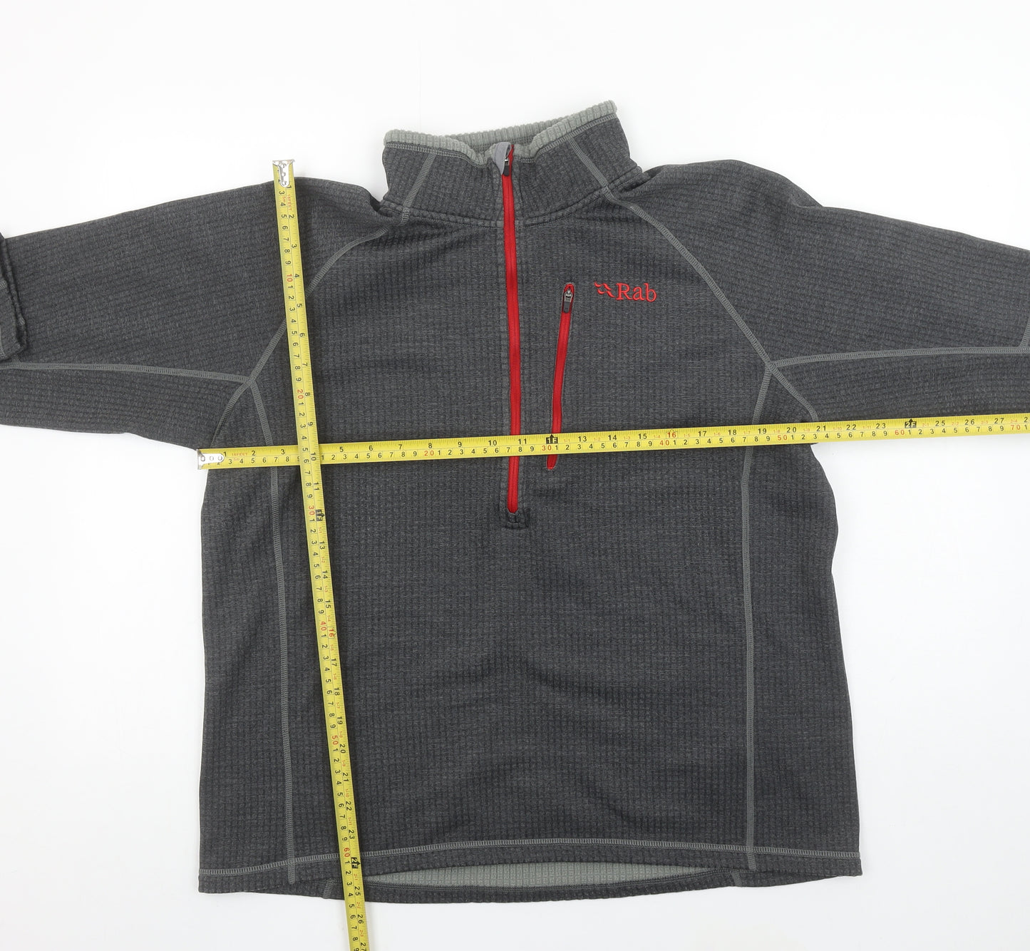 Rab Mens XL Grey 1/4 Zip Fleece Pullover Sweatshirt Outdoor Hiking