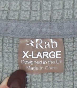 Rab Mens XL Grey 1/4 Zip Fleece Pullover Sweatshirt Outdoor Hiking