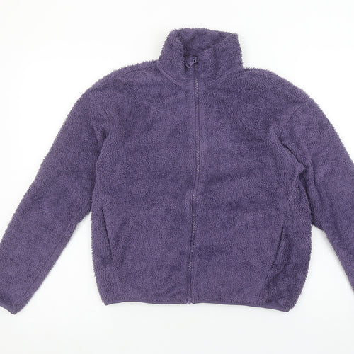 Uniqlo Women Purple Fleece Full Zip Jacket Size 2XS