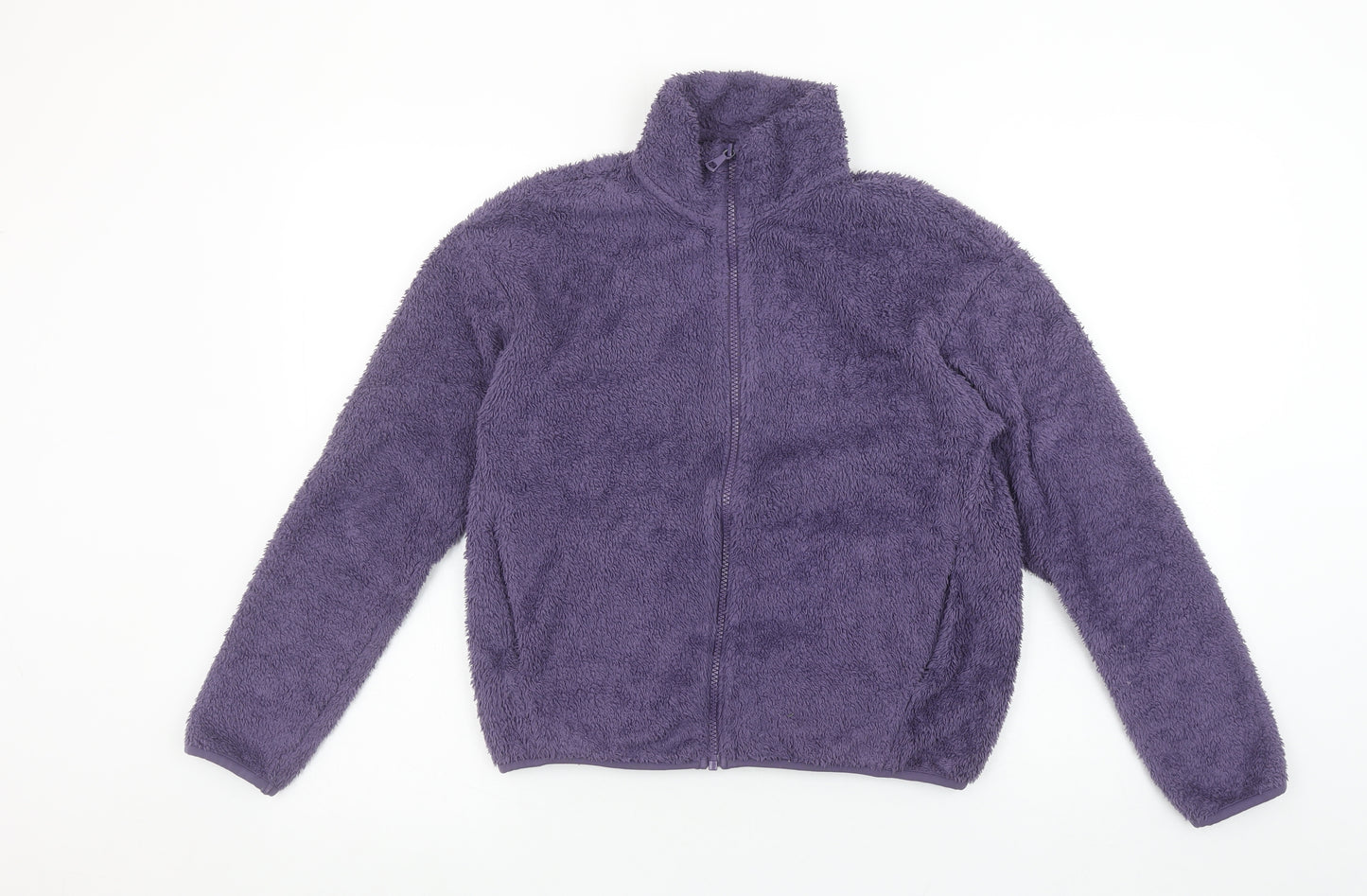 Uniqlo Women Purple Fleece Full Zip Jacket Size 2XS