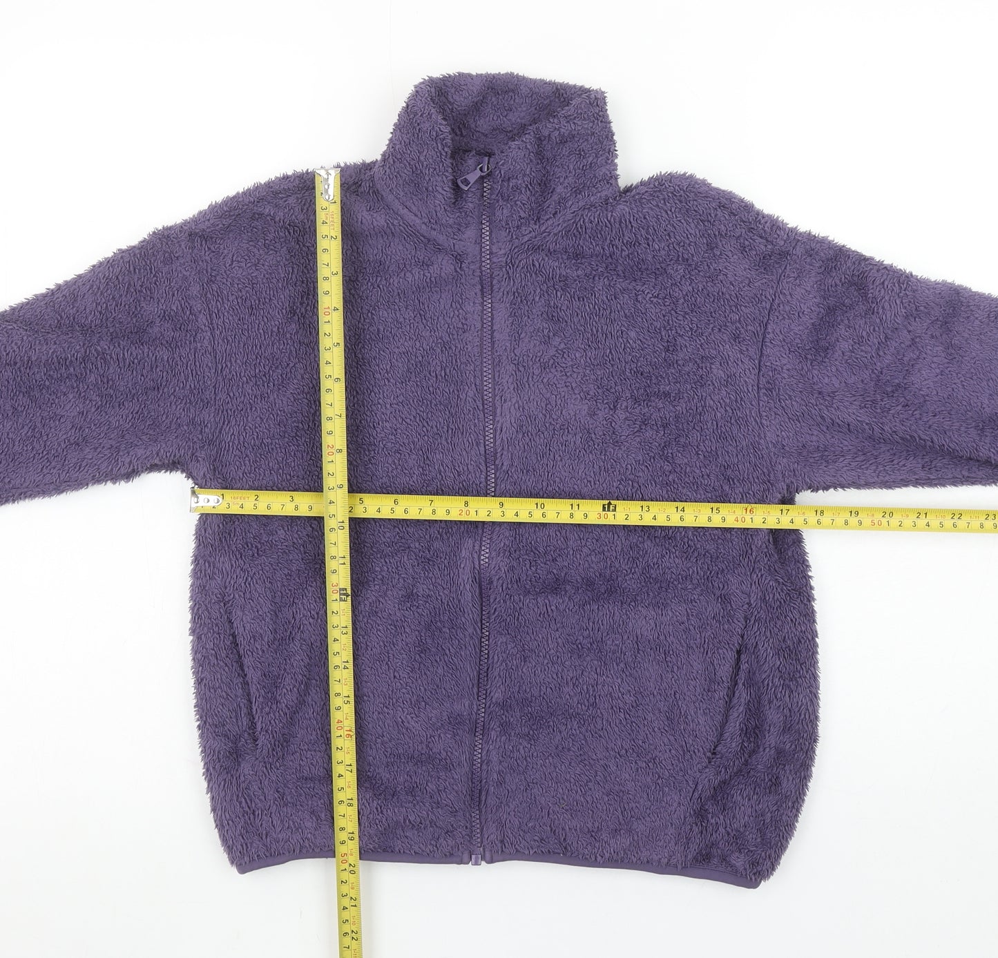 Uniqlo Women Purple Fleece Full Zip Jacket Size 2XS