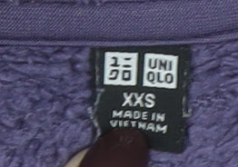 Uniqlo Women Purple Fleece Full Zip Jacket Size 2XS