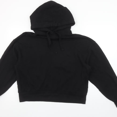 Pull & Bear Women's Black Medium Pullover Hoodie Sweatshirt