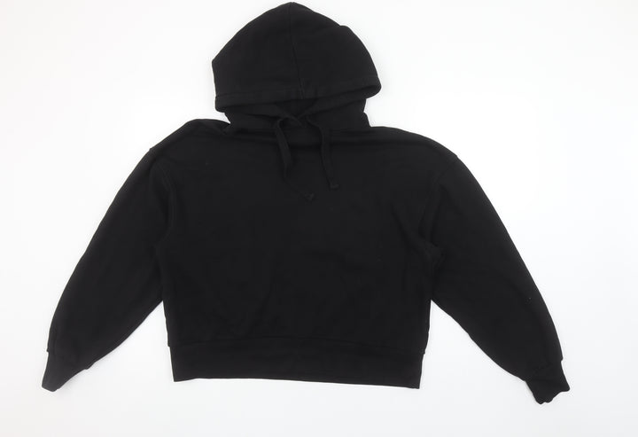 Pull & Bear Women's Black Medium Pullover Hoodie Sweatshirt
