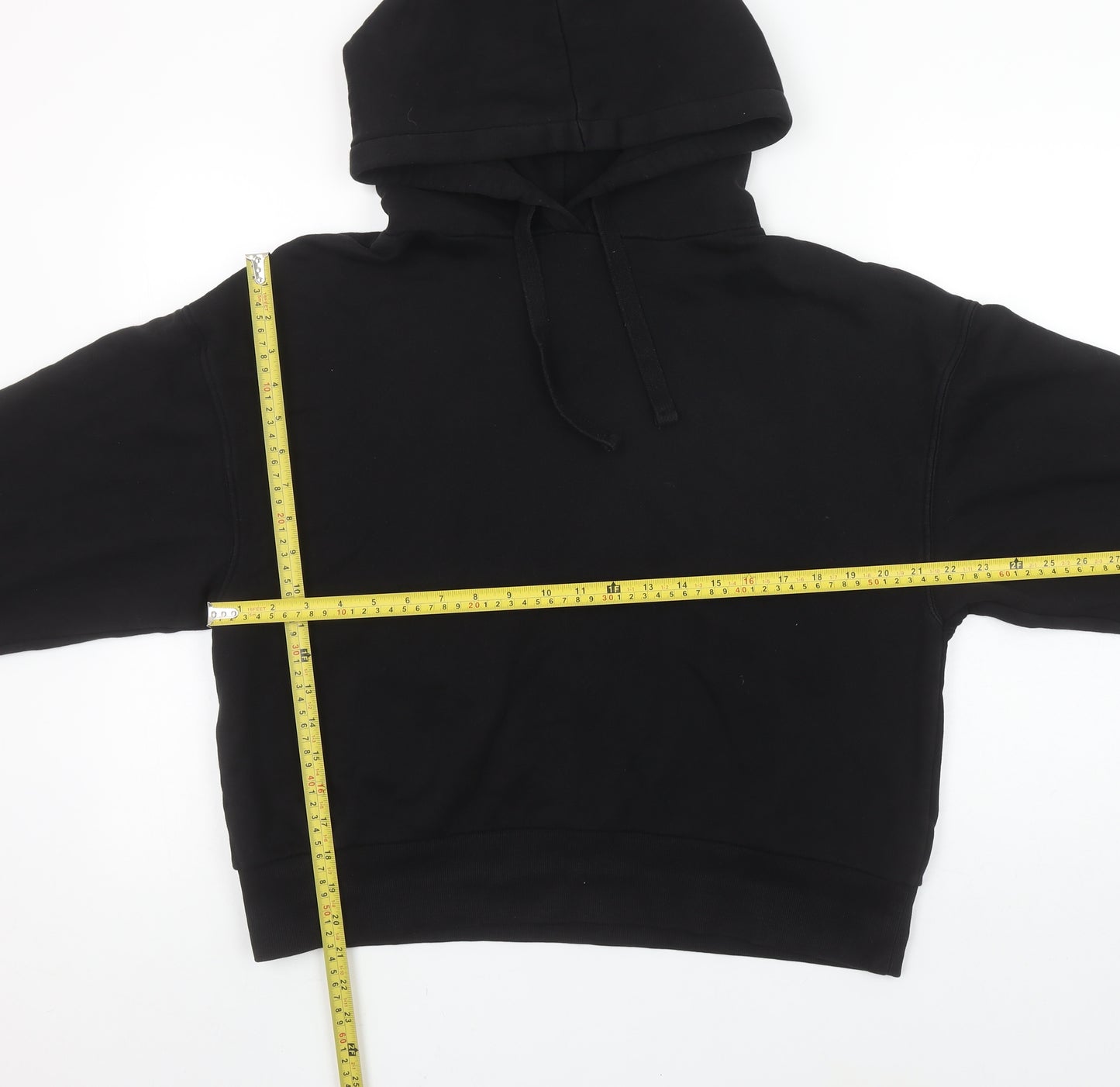 Pull & Bear Women's Black Medium Pullover Hoodie Sweatshirt