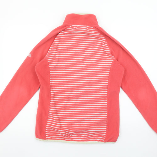 Craghoppers Womens Coral Pink 1/2 Zip Fleece Sweatshirt UK 12 Striped