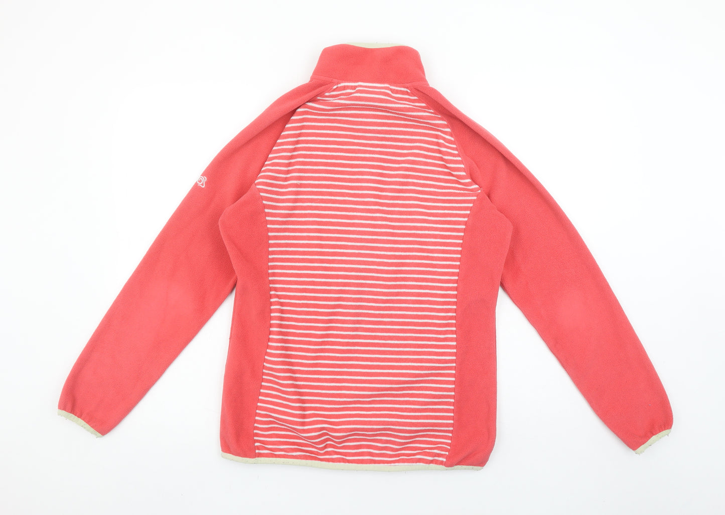 Craghoppers Womens Coral Pink 1/2 Zip Fleece Sweatshirt UK 12 Striped
