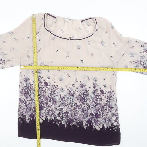 Marks and Spencer Women's Ivory Floral Long Sleeve Blouse UK 12