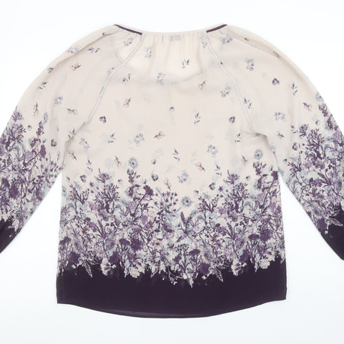 Marks and Spencer Women's Ivory Floral Long Sleeve Blouse UK 12