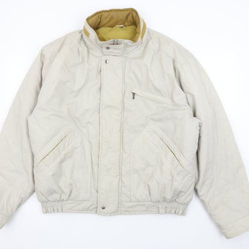 Greenwoods Mens Beige L Bomber Jacket Polyester Lined Full Zip